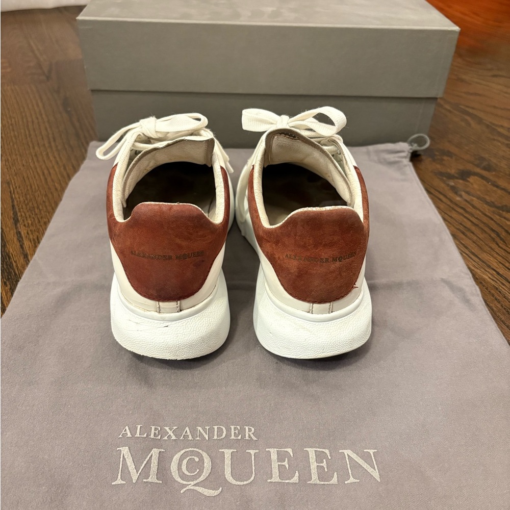 Alexander McQueen Men's Suede Brown and White Sneakers